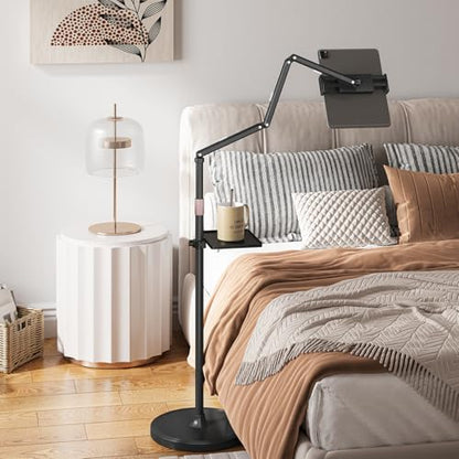 Tablet Floor Stand with Removable Tray, Height Adjustable iPad Floor Stand - size: Tri-Fold