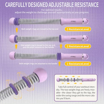 Portable Adjustable Ropeless Battle Ropes with Purple - color: Purple