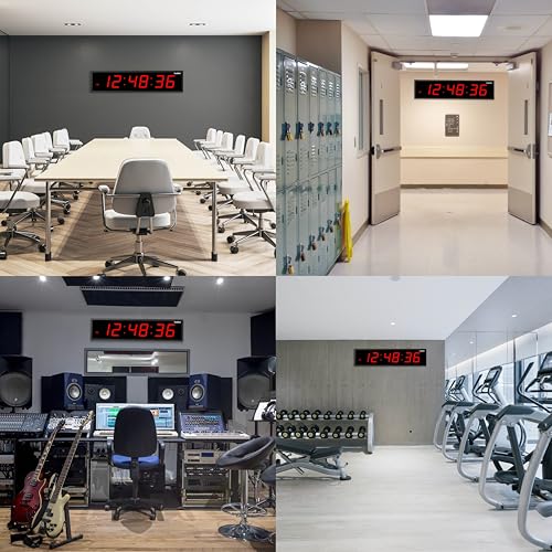 Ivation Oversized Digital Wall Clock with Large LED Display & Timer, 24" - color: Red, size: 24" Inch