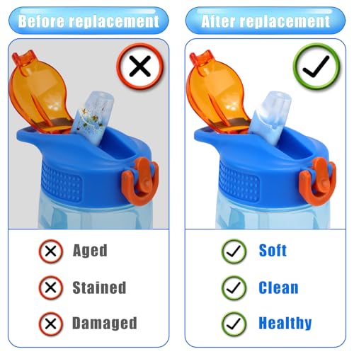 2pcs Bite Valve Replacement for Zak Designs Water Bottle, Water Bottle Mouthpiece BPA Free Silicone Spout Replacement Lid for 15/15.5/16/19/25/27oz