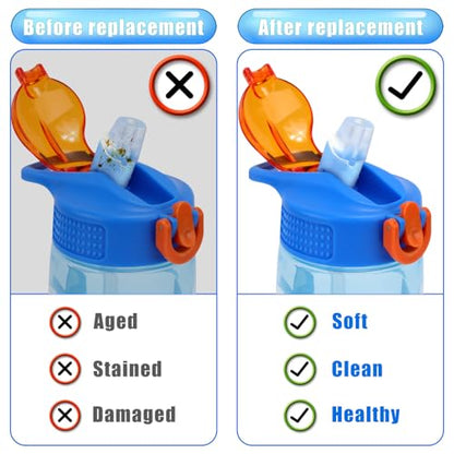 2pcs Bite Valve Replacement for Zak Designs Water Bottle, Water Bottle Mouthpiece BPA Free Silicone Spout Replacement Lid for 15/15.5/16/19/25/27oz
