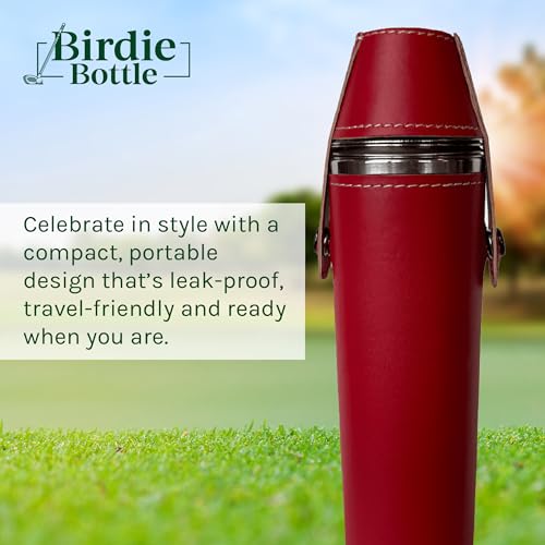 12oz Flask with 4 Shot Glasses – Stainless Steel with Waterproof Leather Case, Leakproof, Reusable and Travel-ready - color: Red, size: 12oz Standard