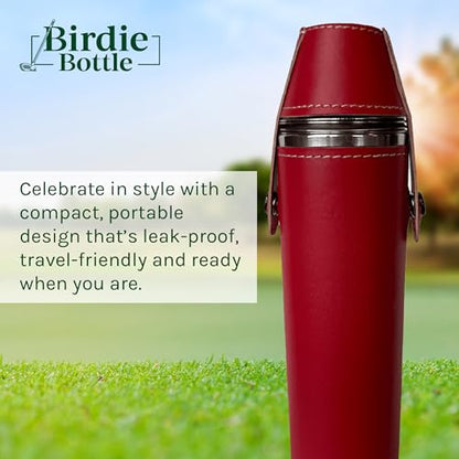 12oz Flask with 4 Shot Glasses – Stainless Steel with Waterproof Leather Case, Leakproof, Reusable and Travel-ready - color: Red, size: 12oz Standard