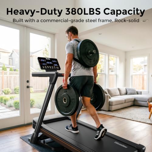 Niceday TM2 Incline Treadmill with 18% Auto Incline, Wide Belt Foldable Running Treadmills with Handles for Home 380 lb Capacity, 0.6-8.7MPH Indoor Running Machine for Home Gym, 3.0HP Quiet Brushless