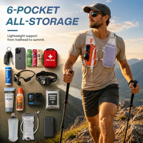 Running Vest with 2L Hydration Bladder Lightweight Pack - color: Orange