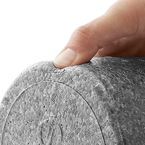 Philosophy Gym 24" High-Density Foam Roller for Exercise, Massage, Muscle Recovery - Round, Gray - color: Gray, size: 24 Inch