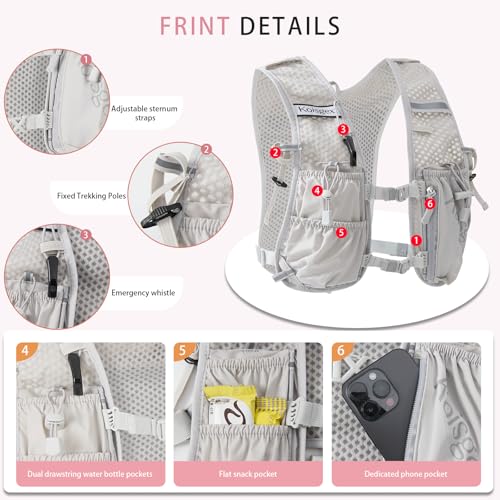 Running Hydration Vest Backpack with 1.5L Bladder for Men Women - color: grey, size: without hydration