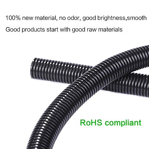 Alex Tech 100ft - 1/4 inch Split Wire Loom Tubing - Black - color: Black, size: 1/4"-100ft