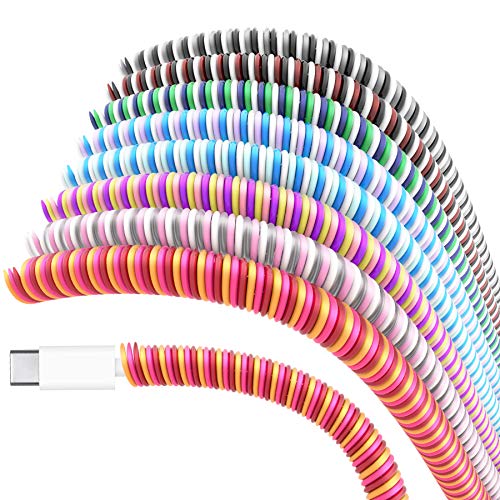 Rancco Cable Protector/Wire Repair/Pets Chew Cable Protector/Headphone Saver, 8 Pc Spiral Cable Strain Relief Cable Wrap Tube Charger Cord Sleeve, USB Date Cable Saver[3.9ft/pc] - color: multicolor