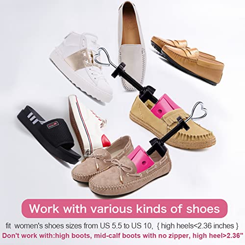 LANNEY Shoe Stretcher for Women & Men Wide Feet - Premium Shoe Expander Widener Stretch Length Width - color: Neon Pink, size: 5.5-10 women