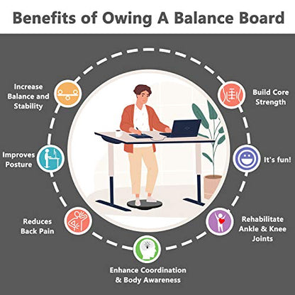 Wobble Exercise Balance Board, No-Skid Surface - color: New Gray
