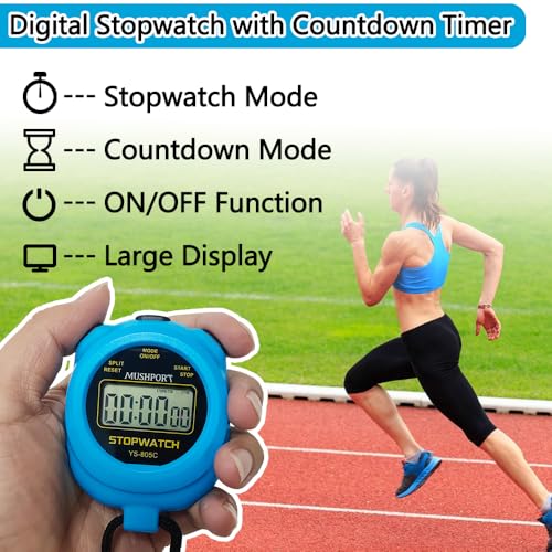 2 Pack Stopwatch Sport Timer, Simple Stop-Watch - color: Blue