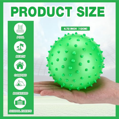 Jerify Knobby Balls Spiky Sensory Bouncy Balls Bulk - color: Green