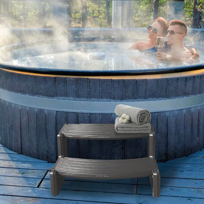 Confer Plastics Resin Multi Purpose Outdoor Non Slip Portable Spa and Hot Tub Handi-Step Deck Patio Steps Accessories, Charcoal Grey - color: Charcoal Grey