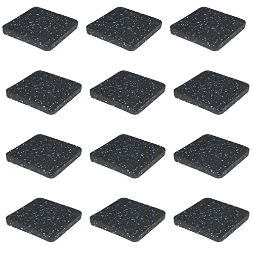 Rubber Treadmill Mat Pads, 12-Pack, 3.94 x 3.94 x 0.5 in - size: 3.94 x 3.94 x 0.5 in