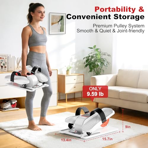 TDH Under Desk Elliptical Machine Leg Exerciser Electric - color: White