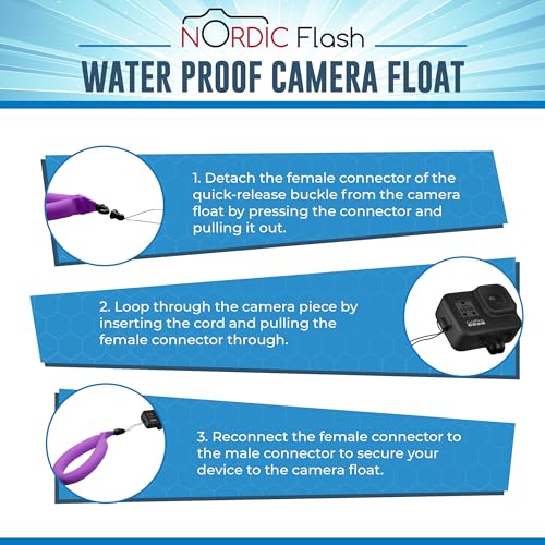 Nordic Flash Floating Wrist Strap (2-pack) for Phone & Action Camera - Compatible with GoPro Hero 13, Insta360 X4, DJI Action 5 Pro, OM System TG-7, Kodak PixPro WPZ2 & iPhone - Turquoise & Purple - color: Turquoise & Purple
