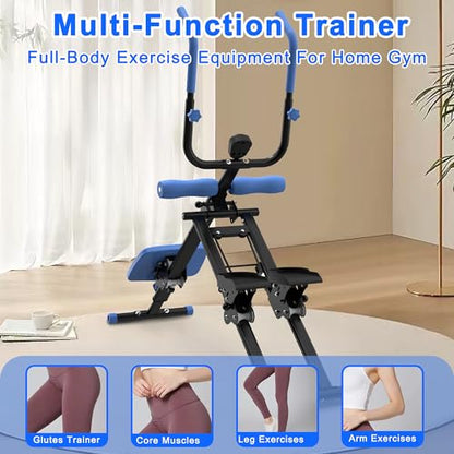 Stair Stepper & Ab Machine–Quiet Hydraulic,Foldable,Compact - color: Blue