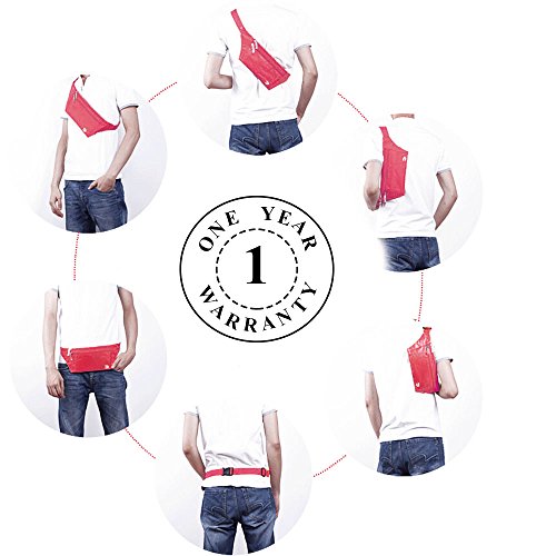 Naoki Outdoor Sports Running Jogging Cycling Hiking Camping Climbing Travel Ultra-thin Waterproof Polyester Waist Pack/Bag Runner Belt(Red) - color: Z-Red