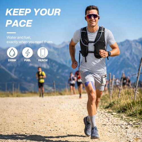 Running Vest with 2L Hydration Bladder Lightweight Pack - color: Black