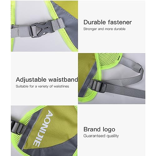 AONIJIE Reflective Running Vest Marathon Running Vest Pack Breathable for Hiking Camping Cycling Race - color: blue with 2*250ml bottle