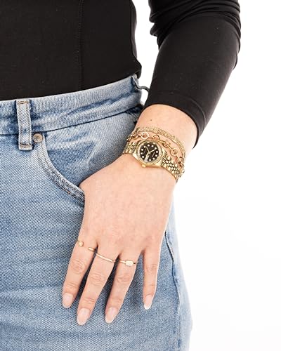 Armitron Women's Genuine Crystal Accented Bracelet Watch, 75-2475 - color: Gold/Black