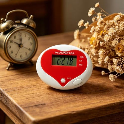 Heart Shaped Basic Pedometer Single Function Step Count Device