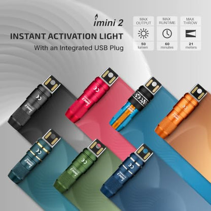 OLIGHT IMINI 2 Rechargeable EDC Keychain Mini Flashlight Passionate Red - color: Passionate Red