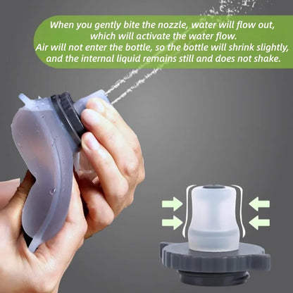 Silicone Wrist Water Bottle Outdoor Portable Hands Free Squeeze Design Adjustable Strap for Running, Cycling and Hiking, White - color: White
