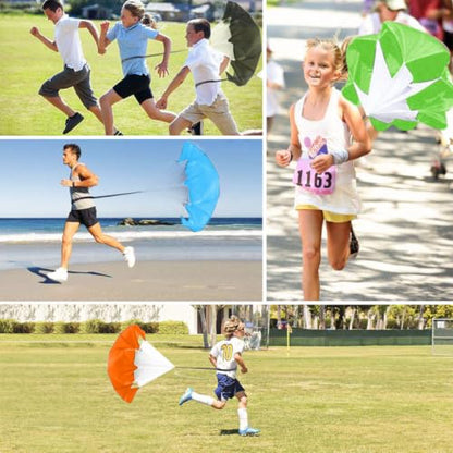 Bfsmile Running Speed Training 56" Parachute with Adjustable Strap, Free Carry Bag. Speed Chute Resistance Running Parachute for Kids Youth and Adults - color: Black