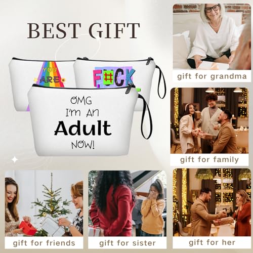 18th Birthday Gifts for Girls, Makeup Cosmetic Bag with Mirror - color: BJ028