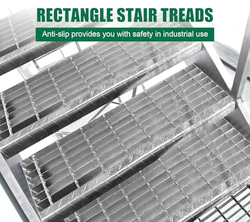 31.5x9.4in. Galvanized Steel Stair Tread - size: 31.5x9.4in, style: Galvanized Steel-1 Pack