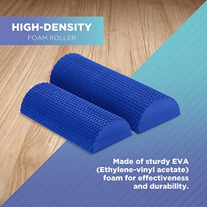 High Density EVA Foam Roller for Physical Therapy – Deep Tissue Massager with Textured Bumps for Myofascial Release & Fitness Training - Lightweight & Durable 12" Half Foam Roller – Made in the USA - size: 12" Half Roller