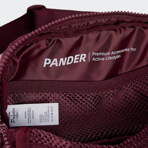 Pander Nylon Fanny Pack for Women, Two-Way Zipper Crossbody Bag - color: Red Merlot