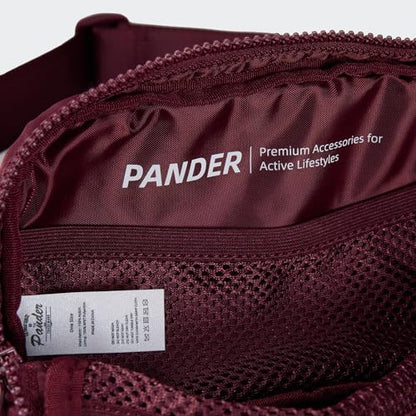 Pander Nylon Fanny Pack for Women, Two-Way Zipper Crossbody Bag - color: Red Merlot