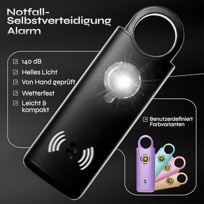VOLTEK Metal Personal Alarm for Women (Pink)– 140dB Self Defense Safety Alarm Keychain, USB-C Rechargeable Emergency Alarm with Door & Window Sensor Mode - color: PINK