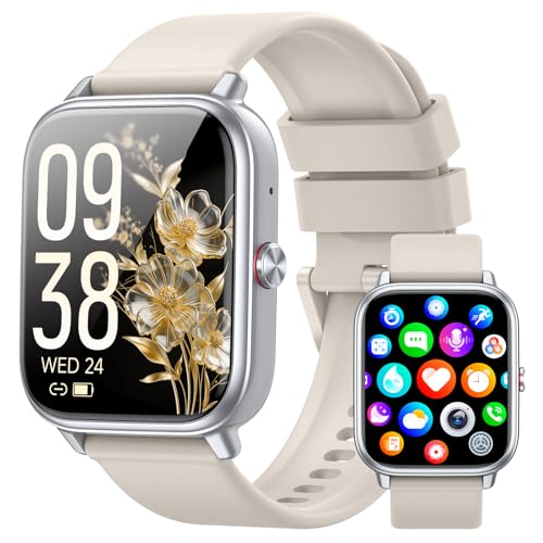 Smart Watch for Men Women, Fitness Tracker (Answer/Make Call), 1000 mAh Battery, 120+ Sport Modes, Step Counter/Sleep Monitor Fitness Watch, Smartwatch for Android/iPhone (Starlight) - color: Starlight