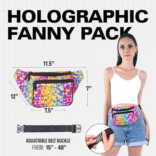 SoJourner Waterproof Fanny Pack, Rainbow Triangles - color: Rainbow Triangles