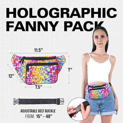 SoJourner Waterproof Fanny Pack, Rainbow Triangles - color: Rainbow Triangles