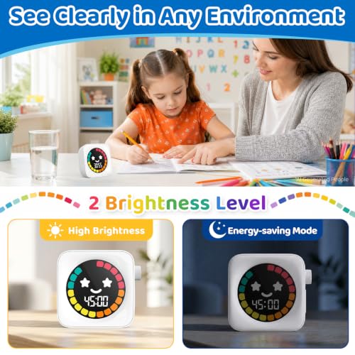 Visual Timer for Kids ADHD, 99-min Digital Countdown/Stopwatch Timer, White - color: White