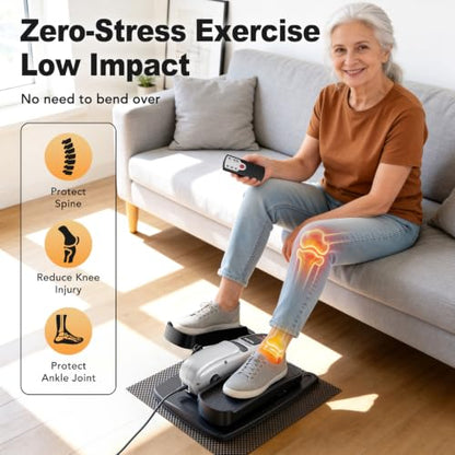 Under Desk Elliptical Leg Exerciser While Sitting for Seniors - color: Silver