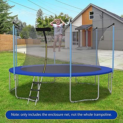 GYMAX Trampoline Net, Enclosure for 8 10 12 14 15 16Ft Round Trampolines - style: Inside Net 16FT 12Poles
