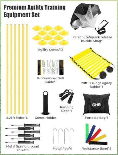 GHB Soccer Agility Training Equipment 6 Agility Poles