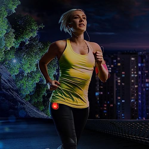 PATIKIL LED Flashlight, Silicone Night Shift Hands Free Clip-on Flashlights Night Safety Running Light for Running, Walking, Sports, Outdoor Emergency, Red - color: Red