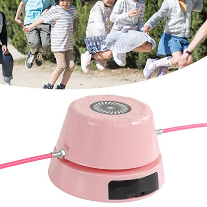 ciciglow Jump Rope Machine with Remote, Jump Workout Entertaining Interaction Rope Skipping Machine for Family, Office, Gym, Party - color: Pink