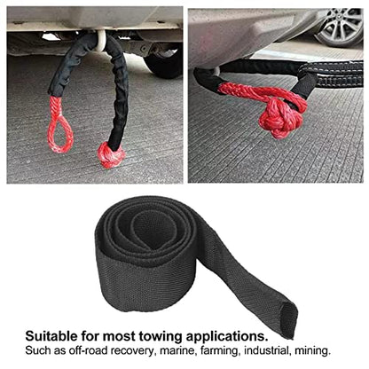 Rope Protector Sleeve, Polyester Winch Rope Protective Sleeve Black - size: 2M
