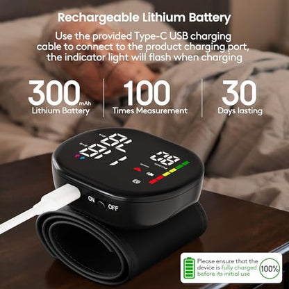 Double love Wrist Blood Pressure Monitor for Home Use - Black