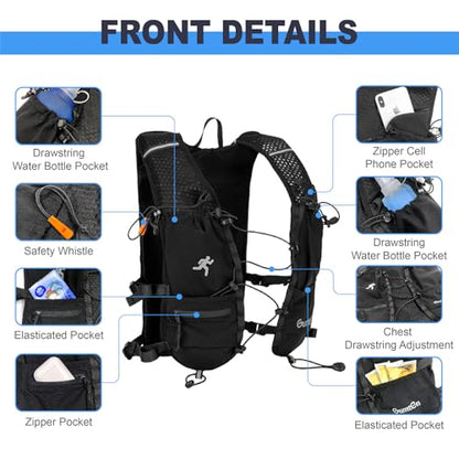 Running Vest with Adjustable Chest Straps for Women Men Hydration Vest for Marathon Jogging Hiking Cycling - size: White, style: Only Running Vest