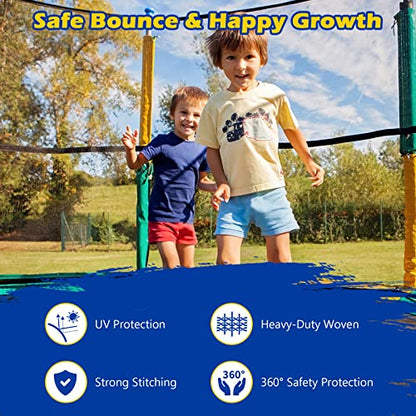 GYMAX Trampoline Net, Enclosure for 8 10 12 14 15 16Ft Round Trampolines - style: Inside Net 16FT 12Poles
