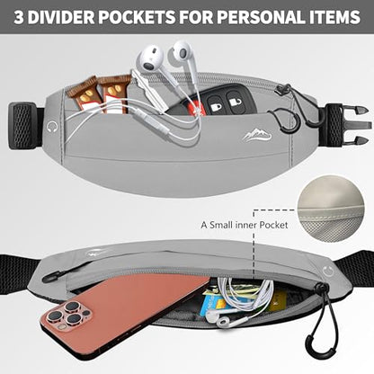 Running Fanny Pack Whole Bag Reflective, Running belt for Women &Men,Sweatproof Phone Holder Workout, Running Waist Pack(grey) - color: grey